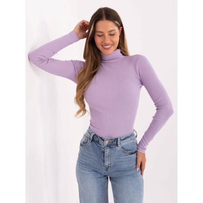 Lilová přiléhavá základní blůza s rolákem Elisee RUE PARIS Fialová, L/XL