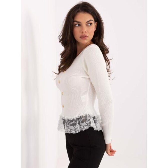 Elegantní svetr v pruhovaném provedení v barvě ecru Ecru, Univerzální