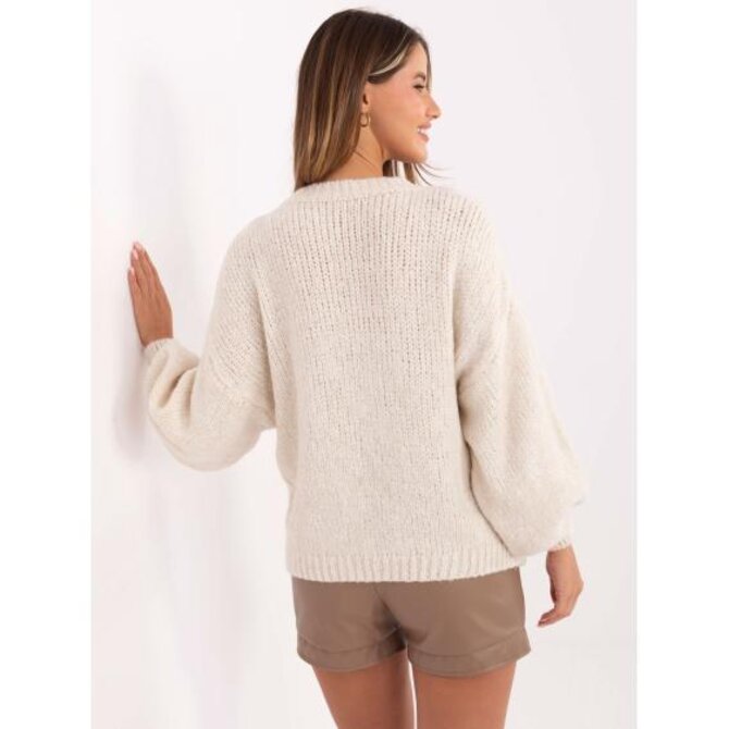 Světle béžový oversize svetr v jednobarevném provedení Béžová, Univerzální