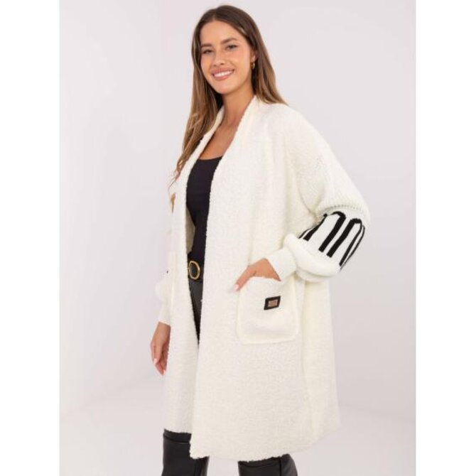 Ecru dámský bouclé kardigan s kapsami Ecru, Univerzální