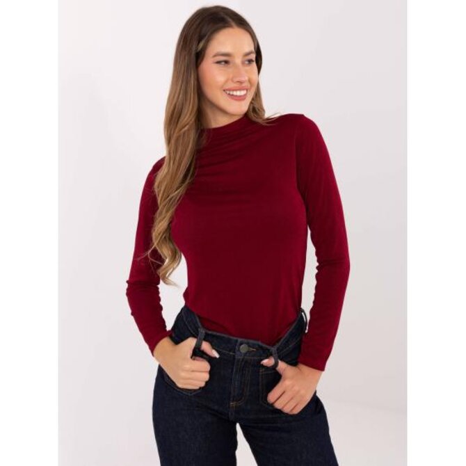 Bordová blůza s dlouhým rukávem RUE PARIS Kaštanová, Univerzální