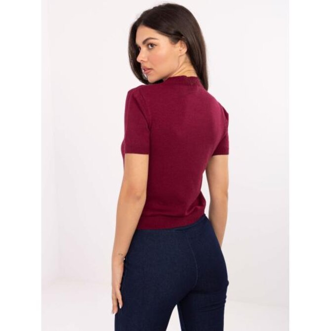 Fluo růžový delší oversize svetr s výstřihem do V RUE PARIS Kaštanová, Univerzální