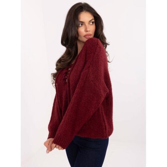 Fluo zelené mini pletené šaty s výstřihem do V RUE PARIS Kaštanová, Univerzální