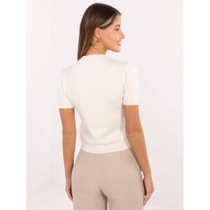 Světle béžový dámský svetr se srdíčkem Béžová, Univerzální