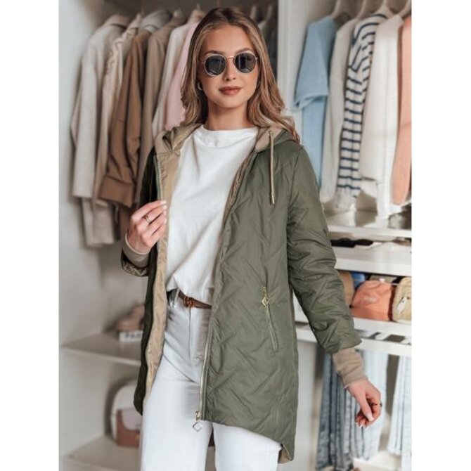 Dámská přechodová bunda s kapucí LUMERA zelená Zelená, XL