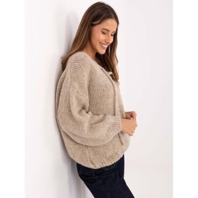 Bežový dámský svetr s korzetovým zavazováním Béžová, Univerzální