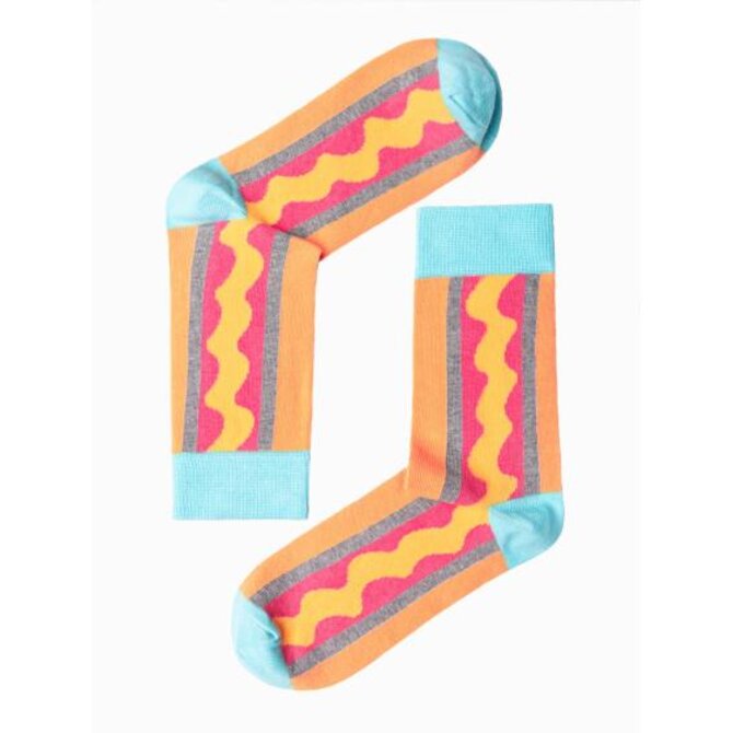 Pánské ponožky bílé U240-1 Oranžová, 39/42