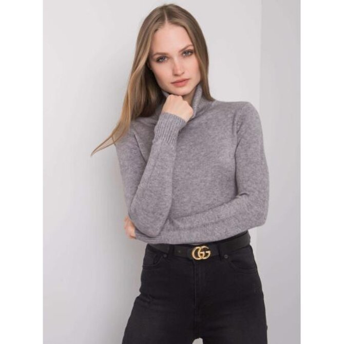 Dámský svetr s rolákem POLLY šedá Šedá, S/M
