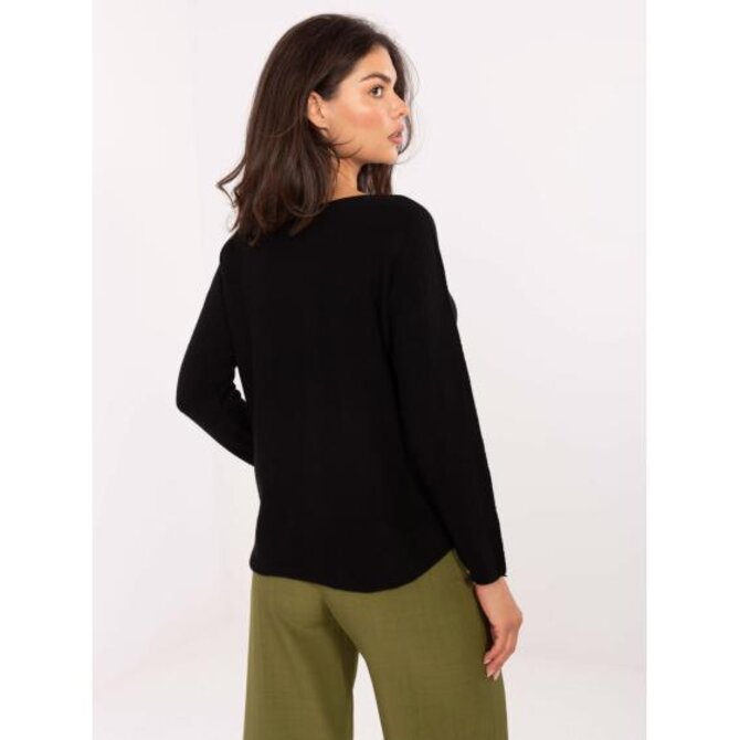 Světle béžový svetr s barevnými mašličkami Černá, Univerzální