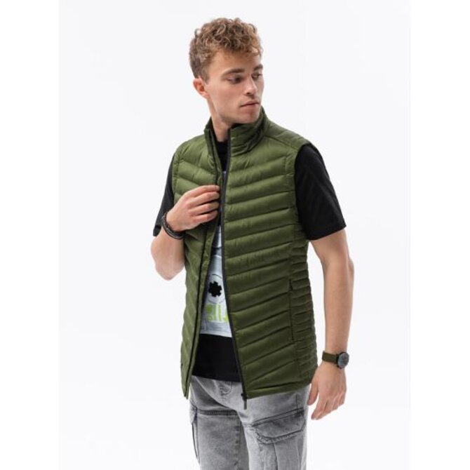 Pánská prošívaná vesta SELBY tmavě zelená Zelená, S/M