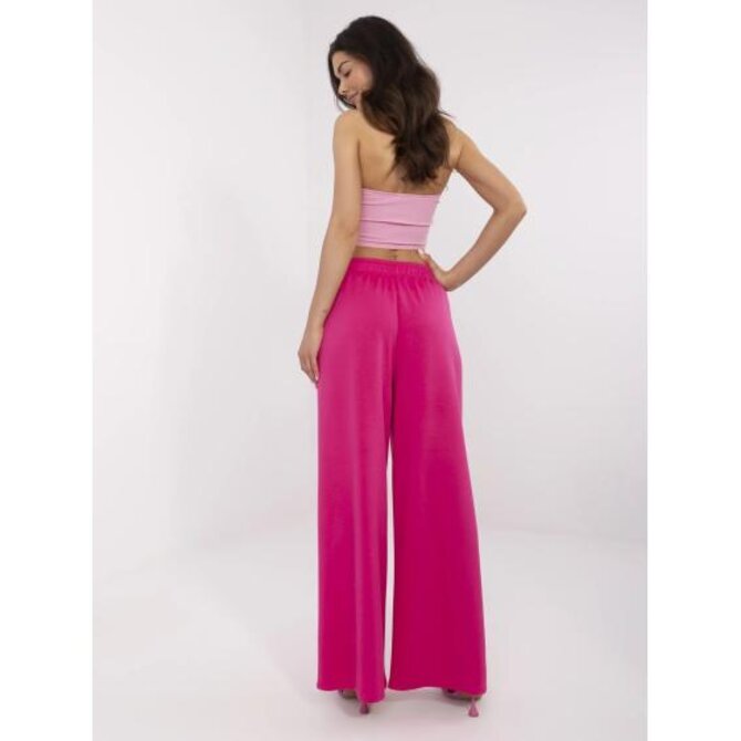 Fuchsiové basic kalhoty se širokými nohavicemi Růžová, Univerzální