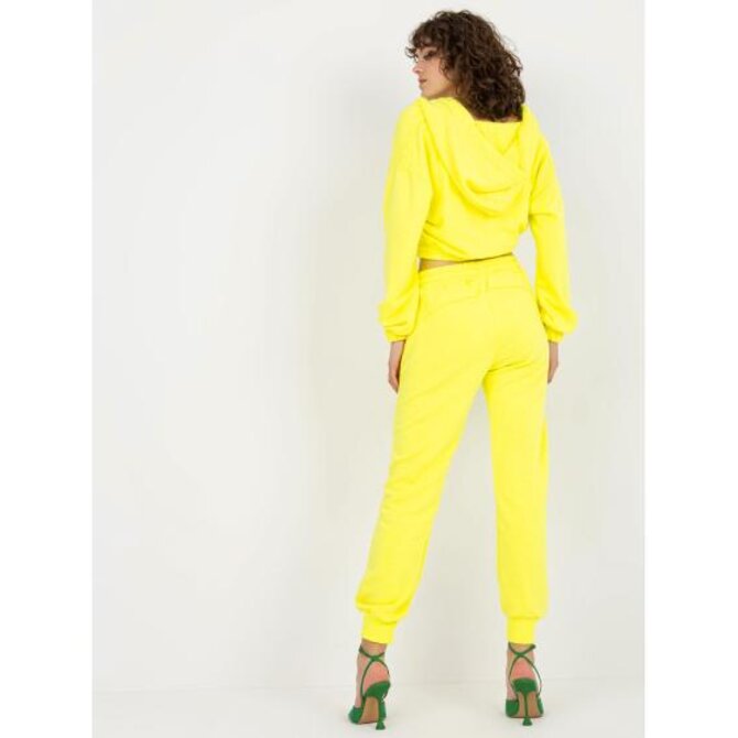 Fluo žlutý teplákový komplet basic s krátkou mikinou Žlutá, Univerzální