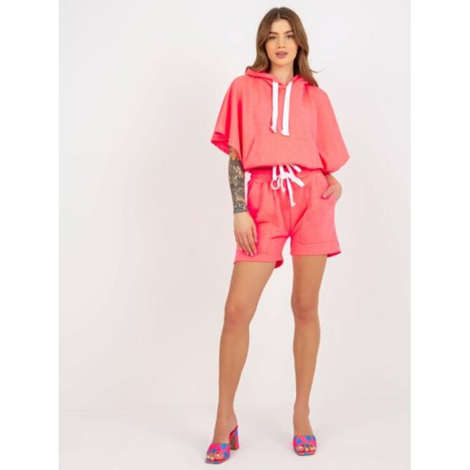 Fluo růžový letní basic teplákový komplet s kraťasy Růžová, Univerzální