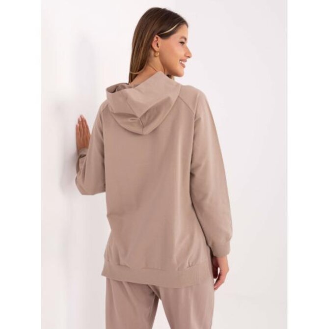 Tmavě béžová mikina basic oversize střihu Vícebarevný, Univerzální