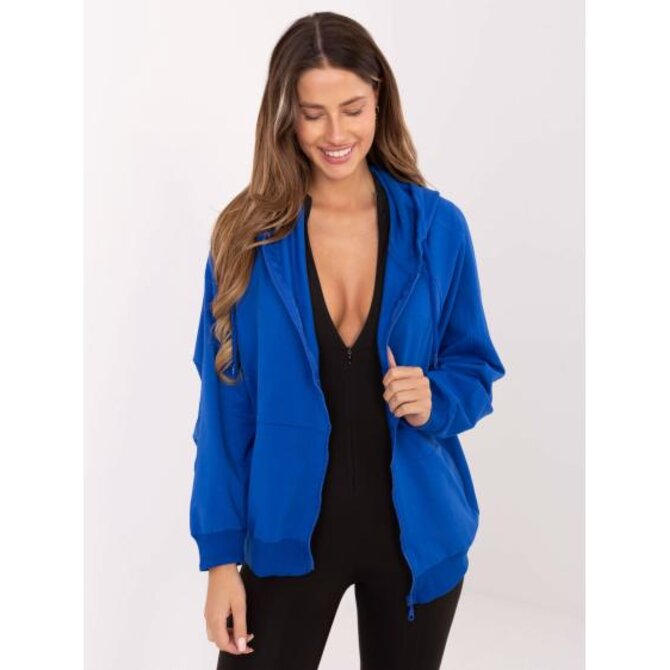 Kobaltová mikina basic z bavlny Modrá, Univerzální