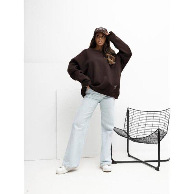 Čokoládová mikina basic s podšívkou RUE PARIS Hnědá, Univerzální