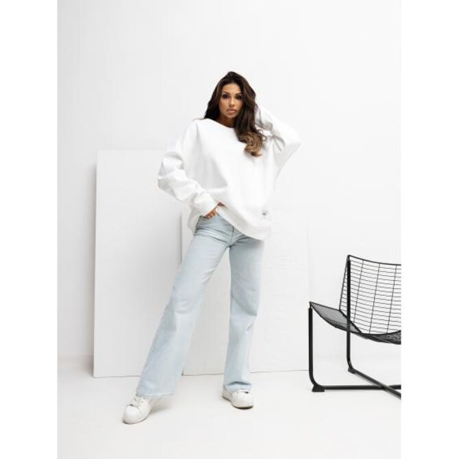 Ecru mikina basic oversize střihu RUE PARIS Ecru, Univerzální