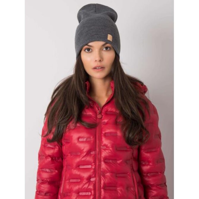 Dámská čepice s bambulí tmavě šedá Tmavě šedá, Univerzální