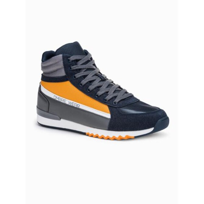 Pánské ležérní tenisky – tmavě modré/žluté T358 Žlutá, 42