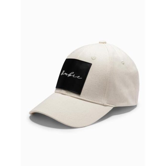 Pánská baseballová čepice s velkou nášivkou – krémová V4 OM-ACCS-0101 Krémová, Univerzální