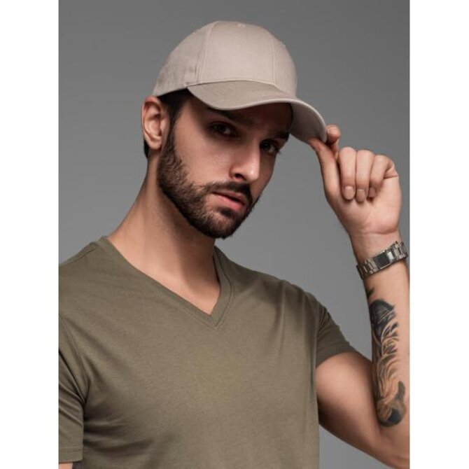 Pánská baseballová čepice s ozdobnou výšivkou – popelová V3 OM-ACCS-0102 Šedá, Univerzální