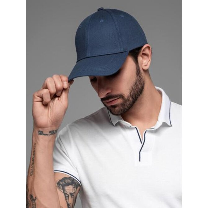 Pánská baseballová čepice s ozdobnou výšivkou – tmavě modrá V4 OM-ACCS-0102 Námořnická modrá, Univerzální