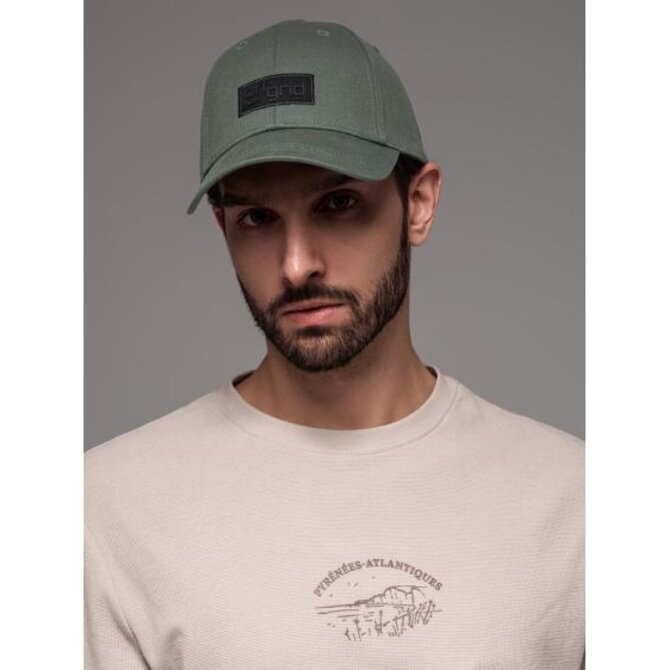 Pánská baseballová čepice s kšiltem a obdélníkovou nášivkou – khaki V6 OM-ACCS-0104 Khaki, Univerzální