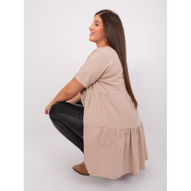 Dámská halenka z bavlny plus size JITKA béžová Béžová, Univerzální