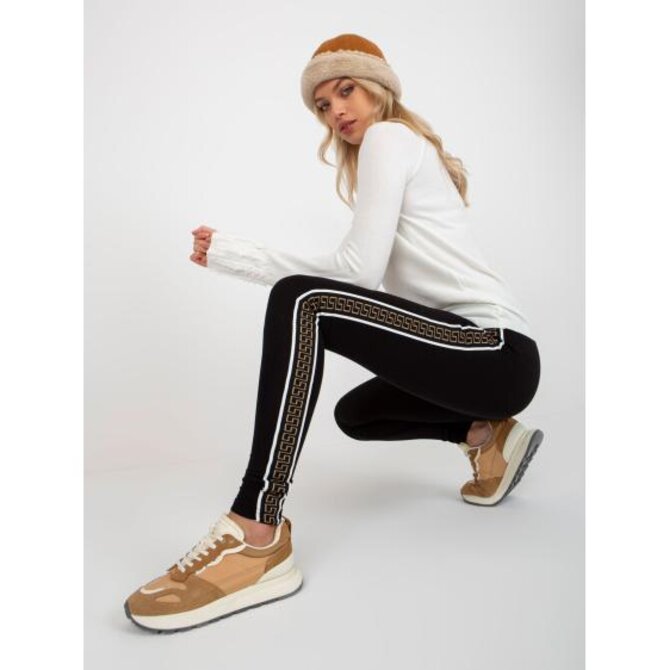 Dámské legíny s lemováním HEIDI černé Černá, L