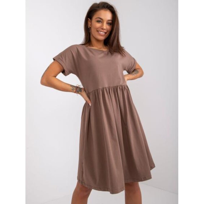 Dámské šaty Dita RUE PARIS hnědé Hnědá, S