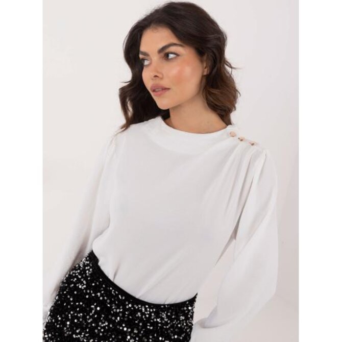 Bílá elegantní halenka se záhyby Bílá, Univerzální