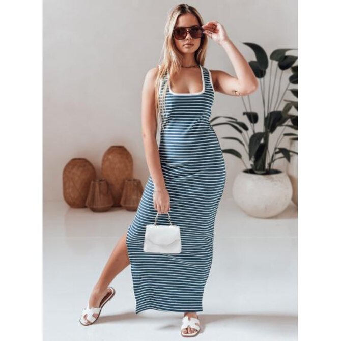 Maxi šaty SUMMER LOVE nebesky modré a bílé Modrá, Univerzální