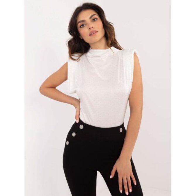 Bílá společenská halenka s třpytivými aplikacemi Bílá, Univerzální