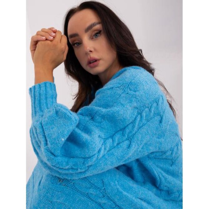 Dámské šaty s dlouhými rukávy SLASA modré Modrá, Univerzální