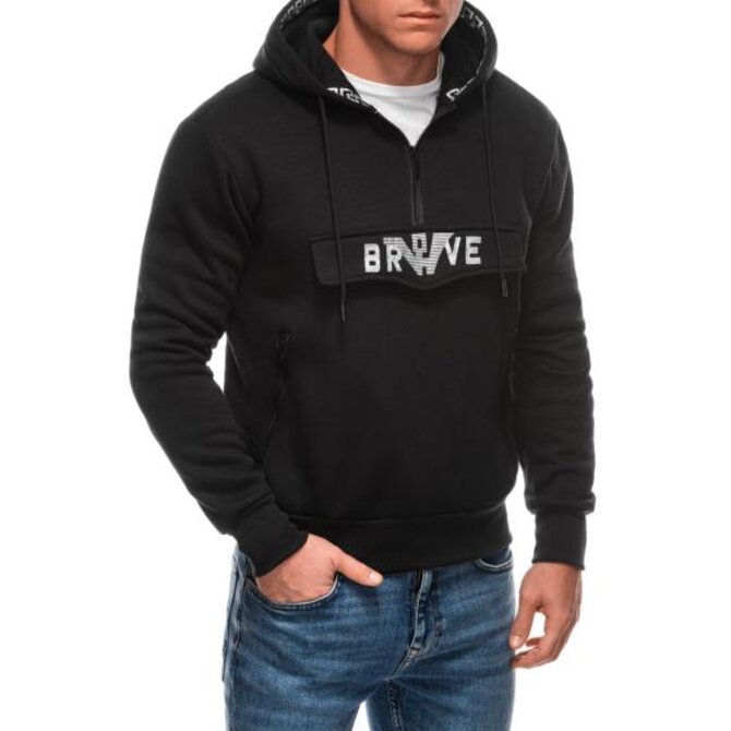 Pánská mikina na zip B1698 - černá Černá, M