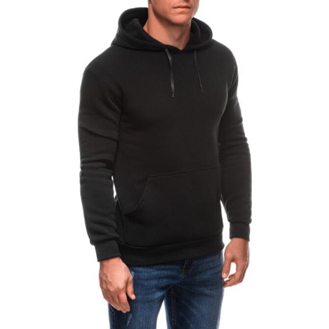 Pánská mikina s kapucí B1691 - černá Černá, XXL