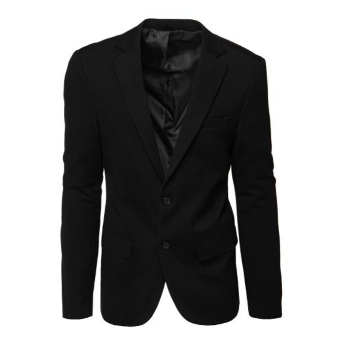 Pánské jednořadové sako černé Černá, L/54