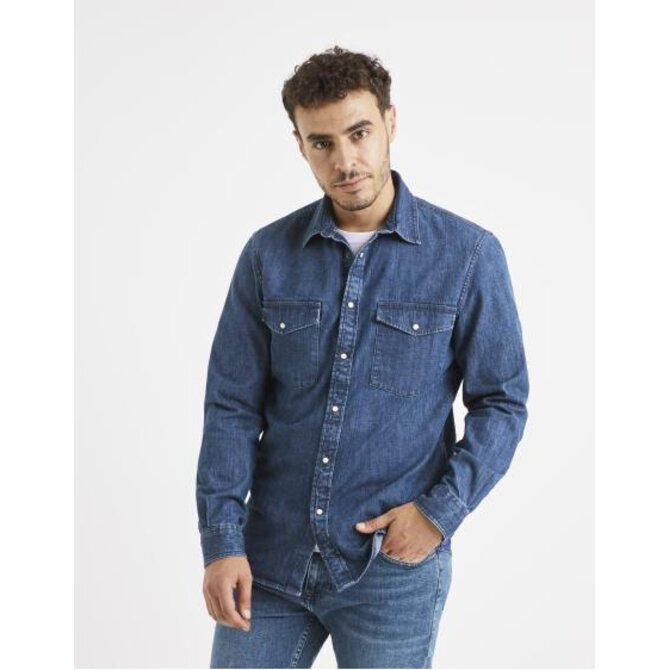 Džínová košile Varevient western Modrá, S