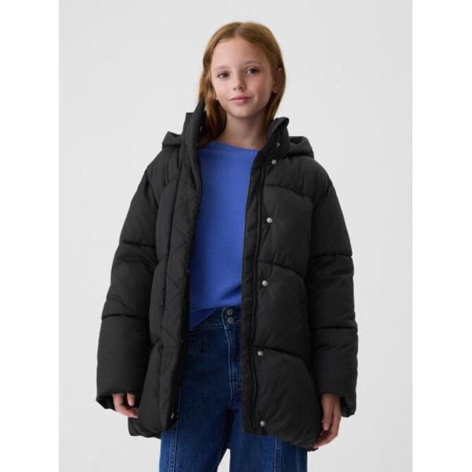 Dětská prošívaná nepromokavá bunda Černá, S