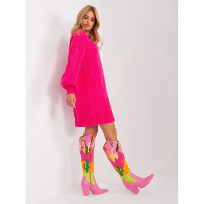 Tmavě růžový oversize svetr s viskózou Růžová, Univerzální