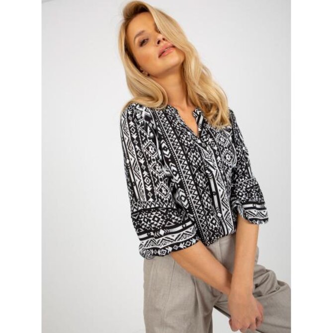 Dámská halenka s boho potiskem SUBLEVEL černá Černá, S