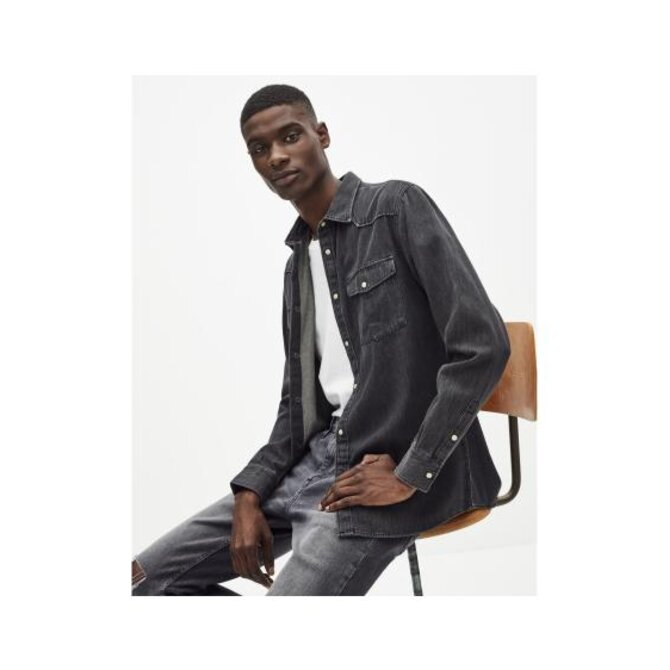 Džínová bavlněná košile Sarevient Šedá, S