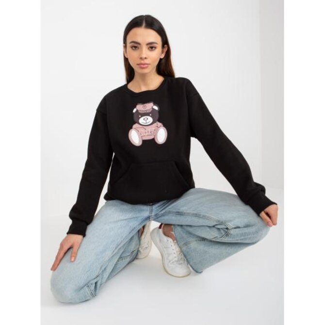 Dámská mikina s aplikací ISSA černá Černá, L