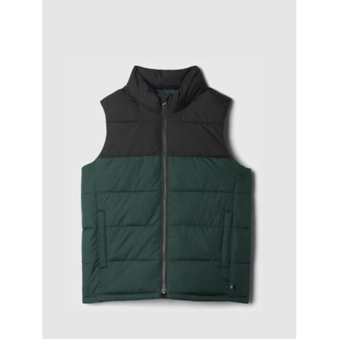 Dětská prošívaná nepromokavá vesta Černá, S