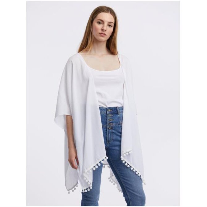 Bílý dámský přehoz s krajkou Bílá, Univerzální