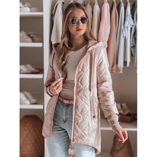 Dámská přechodová prošívaná bunda ROSSANA růžová Růžová, XXL