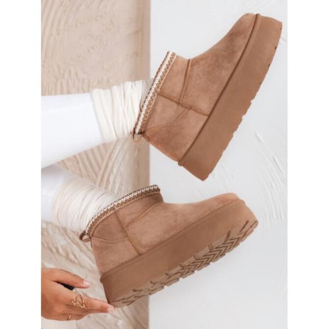 Dámské sněhové boty na platformě, béžové Béžová, 38