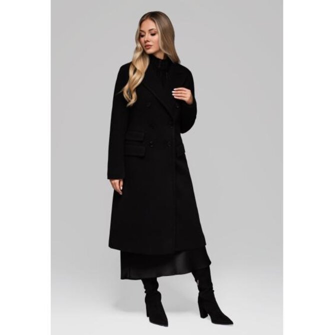 Dámský dvouřadový přiléhavý kabát LARICA OW-COLC-0108 v2 – černý Černá, L