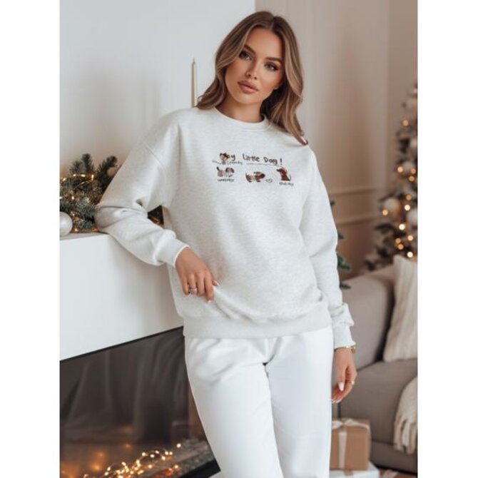 Dámská mikina oversize s jezevčíky JAMNIKOVE šedá Břidlicová, Univerzální