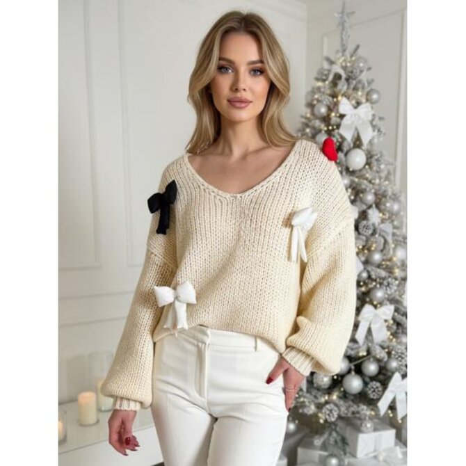 Dámský svetr one size PUREBOW béžový Béžová, Univerzální